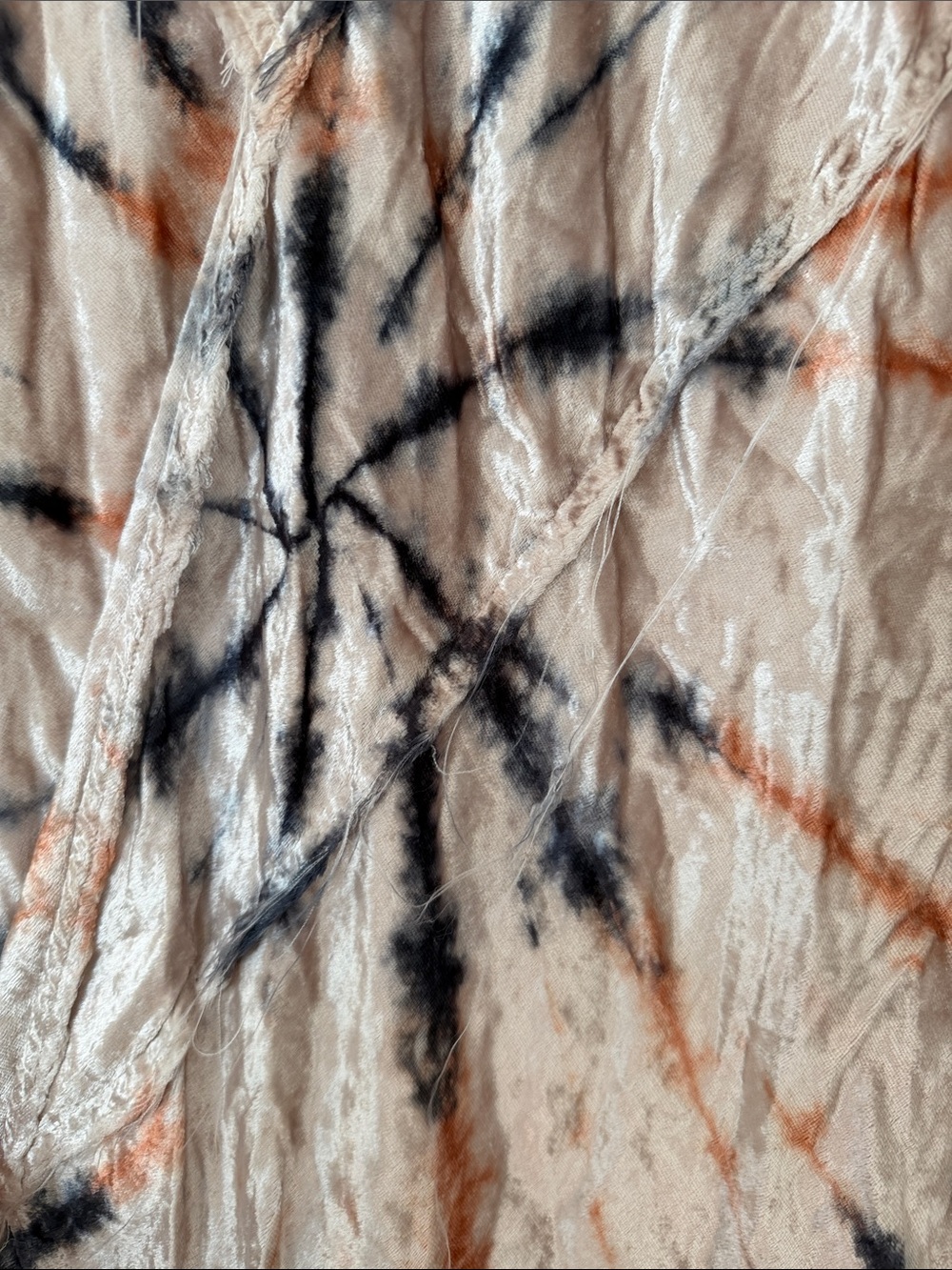 Free People Velvet Boho Hippy Tie Dye Midi Skirt Size Medium Fall Artsy Festival - Picture 3 of 9